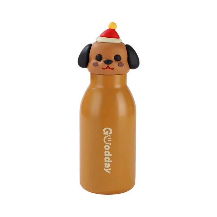 Garrafa infantil com cabeça de desenho animado